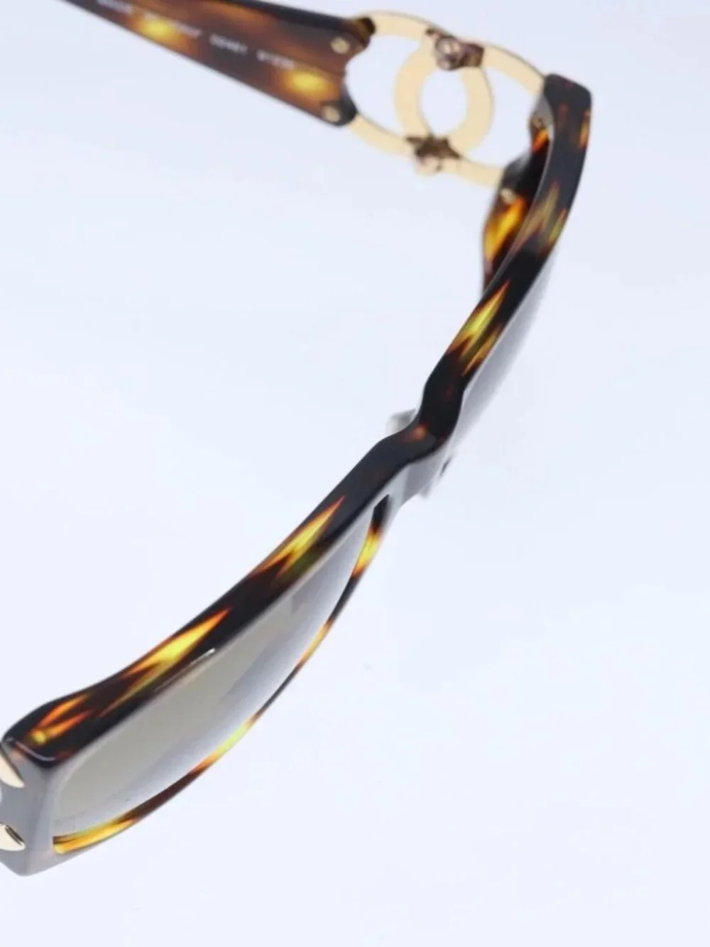 CHANEL Sunglasses plastic Brown CC Auth ki5159V